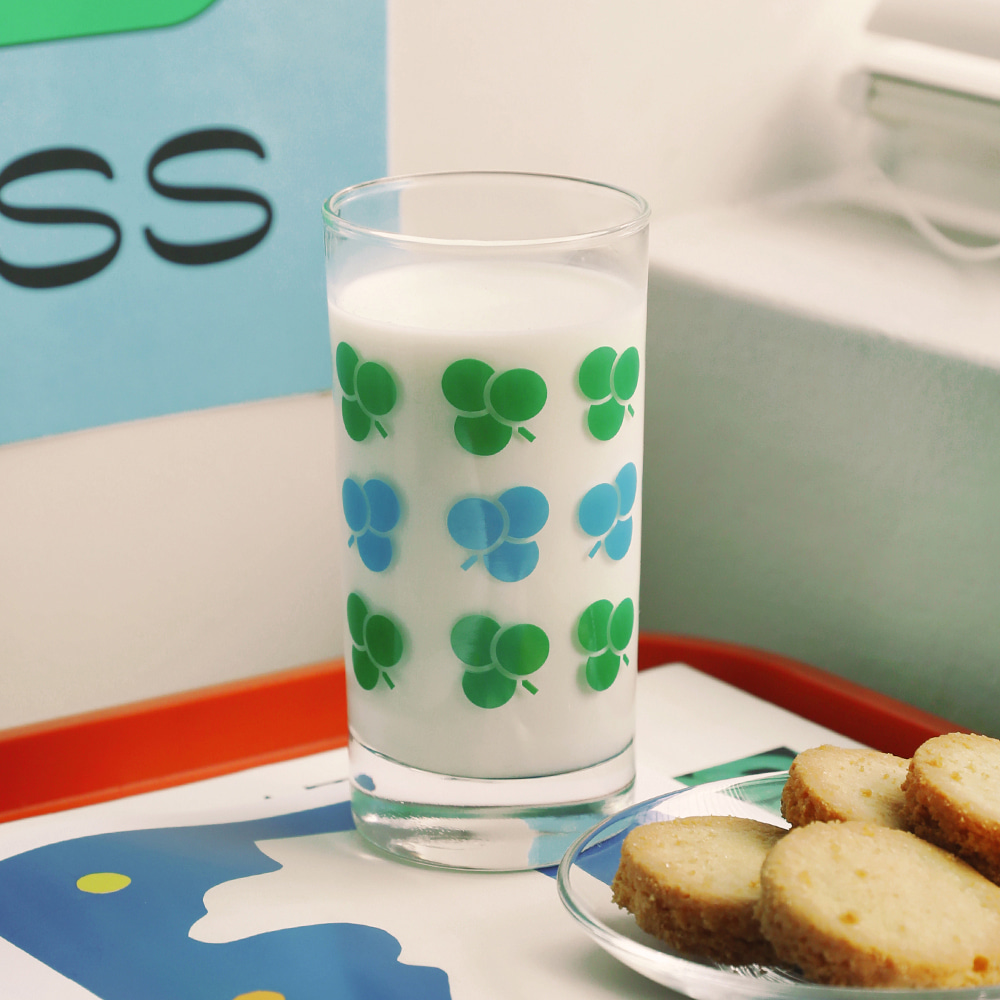 [Cup] 330ml glass_clover pattern